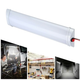 Lampa cu 72 LED, pentru interior, lungime 28 cm, lumina alba, 12V, pentru masini autobuze furgonete rulote camping - Img 2
