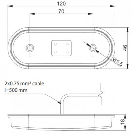Lampa gabarit, LED, alba, 12-36V, FT-020-B Fristom - Img 4