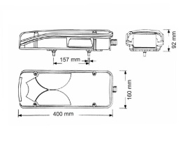 Lampa Stop Auto universala cu cabluri, partea dreapta, 12V -24V compatibil remorca, rulota, autobuz, camion, Daf, Scania, Volvo, Mercedes, Man - Img 2