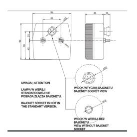 Lampa Stop Auto universala model MD002 compatibil 12V-24V camion, remorca, rulota, culoare galben rosu - Img 2