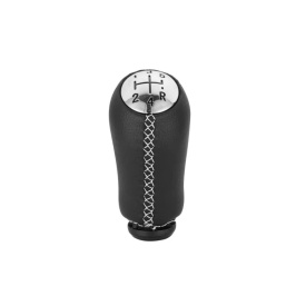 Nuca schimbator Dacia Logan 2004-2012, imbracat in imitatie piele, cusatura gri, 5 viteze