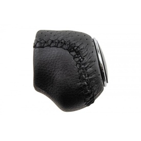 Nuca schimbator de viteze compatibil cu Citroen Jumper 1995-2014, 6 trepte, din piele, culoare negru cu crom - Img 3