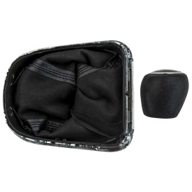 Nuca schimbator de viteze cu rama si manson piele ecologica compatibil cu Chevrolet Cruze 2009-2015, 6 trepte, culoare negru cu crom - Img 3