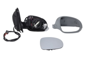 Oglinda retovizoare completa, (electrica, convexa, incalzita, crom, captuseala) parte montare DREAPTA compatibil cu VW GOLF / JETTA / PASSAT 2003-2010 - Img 2