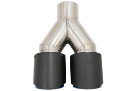 Ornament evacuare Carbon Fiber Mat Finisaj Albastru Editie Limitata 6.3cm - Img 7