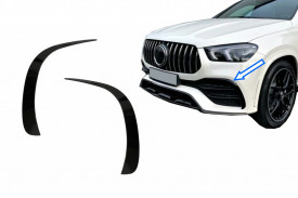 Ornamente bara fata flapsuri compatibil cu Mercedes GLE W167 GLE Coupe C167 2019-> doar pentru AMG Sport Line Negru Lucios - Img 2