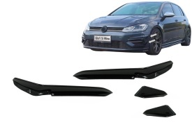 Ornamente bara fata flapsuri compatibil cu VW Golf 7.5 R Hatchback 2017-2020 Negru Lucios