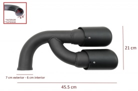 Ornamente Evacuare compatibil cu Porsche Cayenne 92A V6 2010-2014 GTS Design Matte Black - Img 8