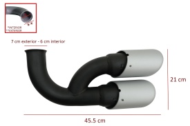 Ornamente Evacuare compatibil cu Porsche Cayenne 92A V6 V8 Diesel 2010-2014 GTS Design Matte Silver - Img 7
