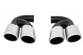 Ornamente Evacuare compatibil cu Porsche Cayenne 92A V6 V8 Petrol 2010-2014 GTS Design Silver