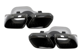 Ornamente tobe pentru sistemul de evacuare compatibil cu Mercedes C-Class W205 S205 C205 A205 C63 C63S Facelift 2019-> Negru - Img 1