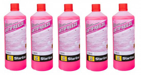 Pachet 5L Antigel auto Concentrat G12 roz, 5 bidoane x 1L