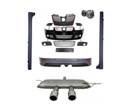 Pachet Complet Exterior compatibil VW Golf V 5 2003-2009 R32 Look cu Praguri Laterale si evacuare R32 - Img 1
