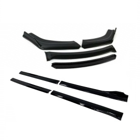 Pachet exterior aero universal, prelungire bara fata si praguri laterale negru cu buza neagra