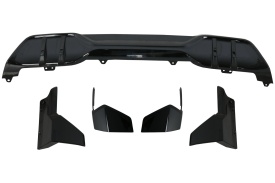 Pachet Exterior Prelungire Bara Fata si Difuzor compatibil cu BMW X5 G05 2018-> M Design Negru Lucios