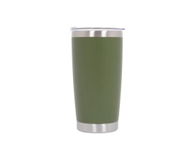 Pahar termic din otel inoxidabil cu capac, termos 600 ml, cu perete dublu, izolat in vid, culoare verde