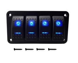 Panou cu 4 butoane auto, cu LED, ON-OFF universal 12-24V - Img 3