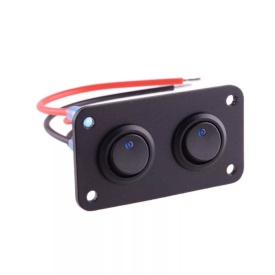 Panou incastrabil cu 2 butoane auto, cu LED Albastru, ON-OFF, universal, 12V - Img 4
