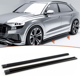 Prelungire praguri laterale compatibile cu Audi Q8 2018->, negru lucios