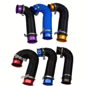 Prelungire universala aer din filtru pana in admisie cu diametru de 75mm cu intindere pana la 1m, furtun negru cu capete albastru - Img 3