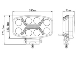 Proiector LED universal, 12V-24V 90W alb-galben pentru ATV jeep camion tractor utilaje agricole si alte echipamente - Img 3
