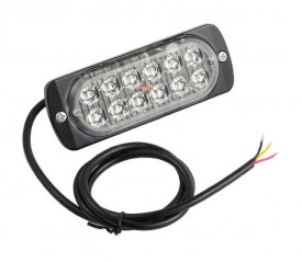 Proiector stroboscopic 12 LED-uri, 112x41x9mm, slim, 12-24V