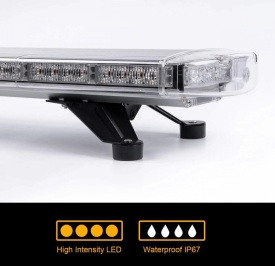 Rampa Girofar lungime 98 cm, 72 LED, 12-24V, culoare portocalie