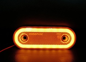 Set 10X Lampa gabarit lateral, LED, Neon Efect, cu Suport, Galben, Forma Ovala, 12-24V - Img 2