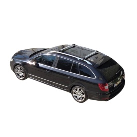 Set 2 bare portbagaj transversale compatibil cu Skoda Superb II 2008-2015, Combi, Wingbar, culoare argintiu, cu cheie - Img 6