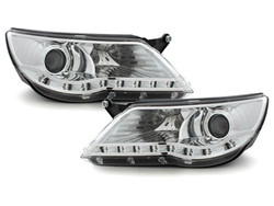Set 2 faruri DAYLINE compatibil cu VW Tiguan 2007-2011 Fundal crom - Img 4
