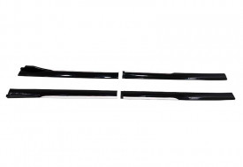 Set 2 Prelungiri praguri tuning 210 cm, negru lucios cu buza alba - Img 5