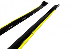 Set 2 Prelungiri praguri tuning 210 cm, negru lucios cu buza galbena - Img 5