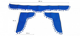 Set 3 perdele din piele ecologica pentru camion, universal compatibil Renault, culoare crem - Img 2