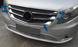 Set 5 Ornamente inox grila compatibil cu Mercedes Vito W447 2014-2020 - Img 4