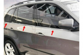 Set 6 ornamente din inox pentru chedere geam BMW X5 E70 2006-2013 - Img 3