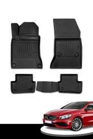 Set covorase auto cauciuc Mercedes clasa A W176 2013-2018, CLA 2013-2018, GLA X156 2014-2019 forma tavita 3D - Img 4