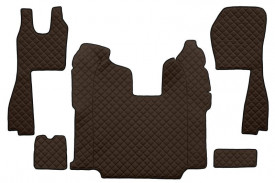 Set covorase camion, piele ecologica compatibil cu SCANIA R 2010-2016 Maro, AUTOMAT, scaune normale