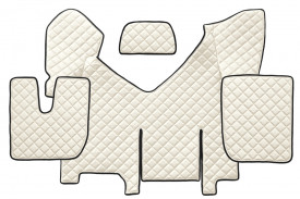 Set covorase camion, piele ecologica compatibile cu IVECO STRALIS 2012->, HI-WAY AUTOMAT, cu frigider, Crem - Img 1