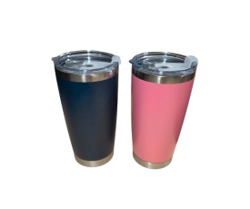 Set Cuplu Termos din otel inoxidabil Albastru si Roz, 600 ml cu perete dublu