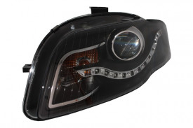 Set faruri compatibil cu Audi A4 B7 2004-2008 DAYLIGHT DRL Negru - Img 5