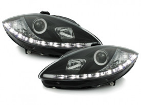 Set faruri compatibile cu Seat LEON 2009-2012 DRL Fundal Negru - Img 3