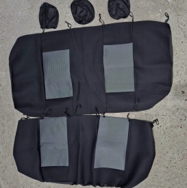 Set huse auto pentru scaune auto unioversale, fata-spate, material textil negru - Img 3
