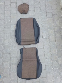 Set huse auto pentru scaune, VW GOLF IV 1998-2005, material textil negru cu maro, Lichidare stoc! - Img 3