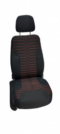 Set huse auto pentru scaune VW Passat B6 sedan 2005-2010, negru cu cusatura rosie - Img 2