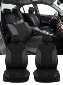 Set huse scaune auto, dedicate BMW seria 5 E60 2003-2010, piele ecologica cu textil, negru - Img 3