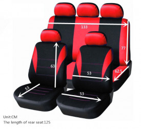 Set huse scaune auto, universale, fata-spate, Negru, material textil, compatibil airbag - Img 3