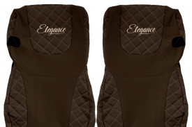 Set huse scaune camion compatibil cu DAF XF105 2012-> euro 6, Maro, piele ecologica cu velur - Img 3