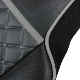 Set huse scaune camion compatibile cu MAN TGX II 2021->, piele ecologica negru cu gri - Img 4