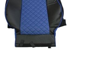 Set huse scaune camion compatibile DAF XF euro 6 2012->, piele ecologica, negru cu albastru - Img 8