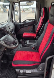 Set huse scaune camion compatibile IVECO STRALIS 2002-> negru cu rosu, piele ecologica cu catifea, Produs Deteriorat! - Img 6